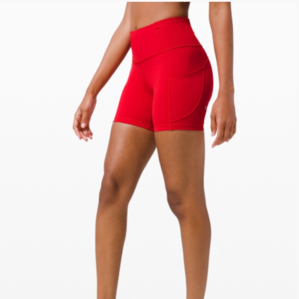 Lululemon FAST AND FREE HIGH-RISE SHORT 6" 
Dark Red size 10
